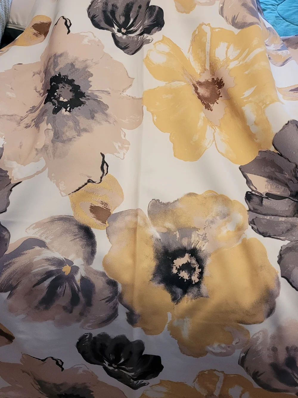 Yellow Floral Leah Room Darkening Curtain Panel Pair